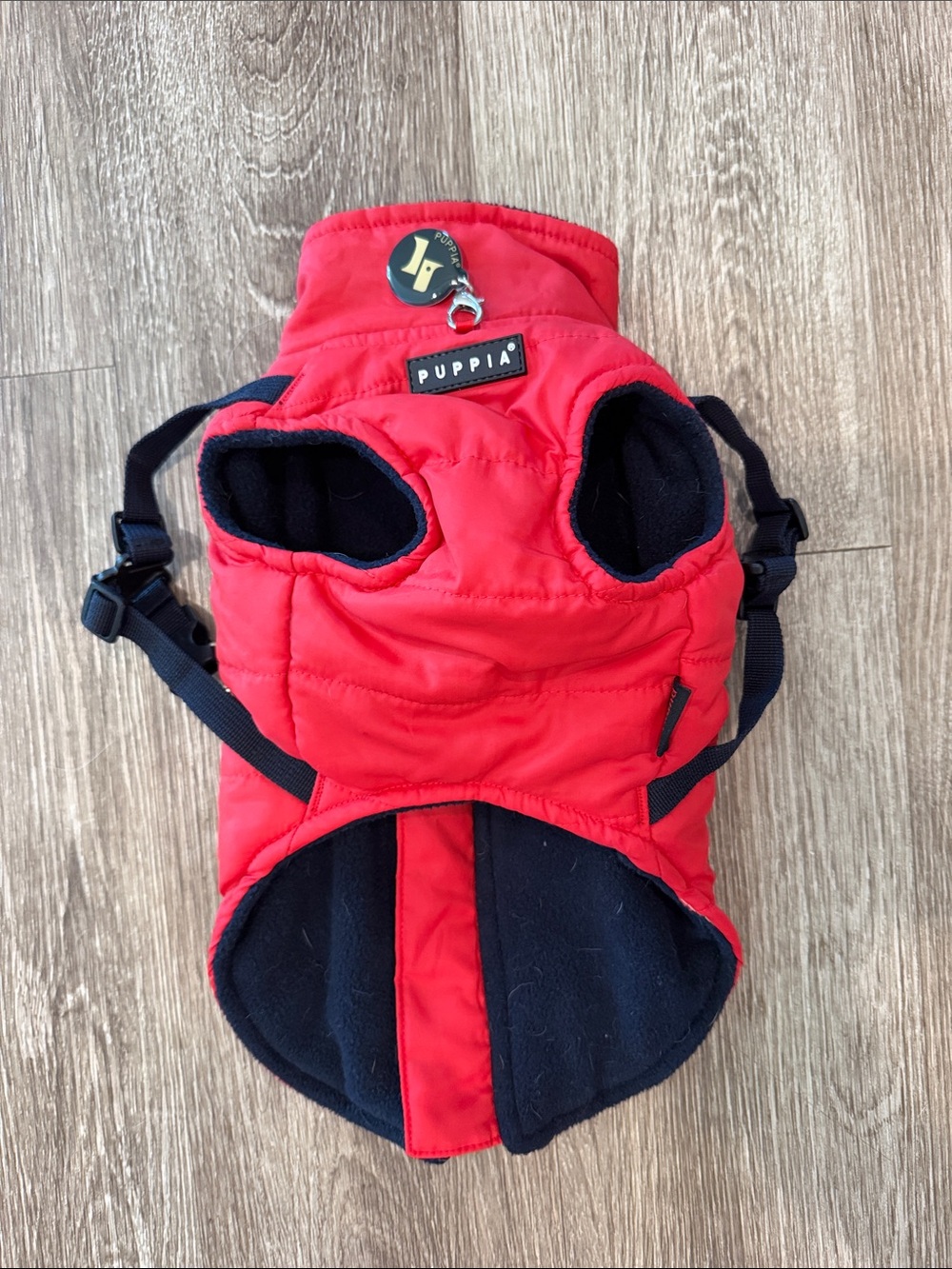 Puppia mountaineer II small dog fleece lined jacket winter coat red